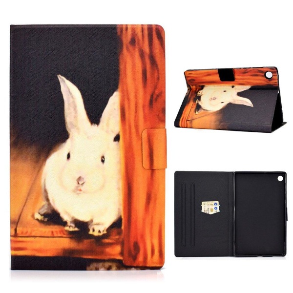 Lenovo Tab M10 FHD Plus cool pattern leather flip case - Rabbit Multicolor