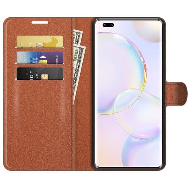 Klassisk Honor 50 Pro flip etui - Brun Brown