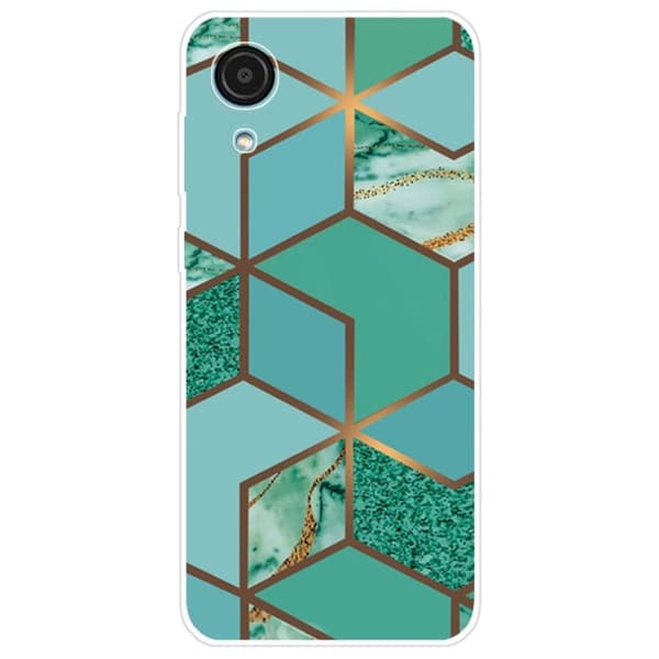 Marble design Samsung Galaxy A03 Core cover - Blågrøn Marmorflise Green