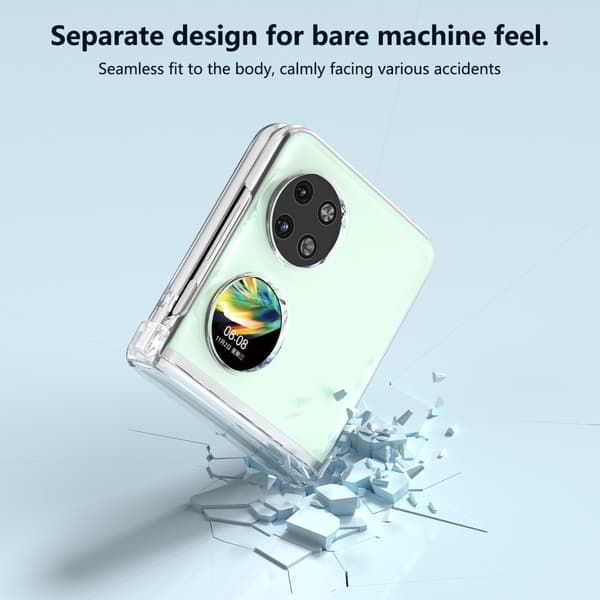 Til Huawei Pocket 2 Hard PC Case Transparent Hinge Protection Matte Texture Slim Phone Cover Transparent