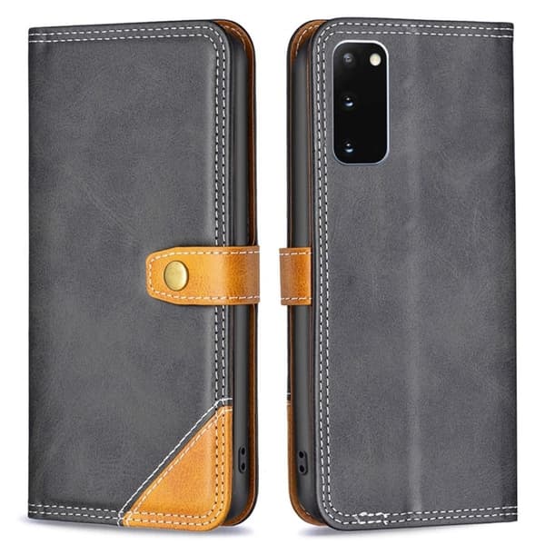 BINFEN tofarget læretui for Samsung Galaxy S20 - Svart Black