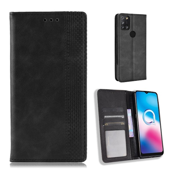Bofink Vintage Alcatel 3X (2020) læder etui - sort Black