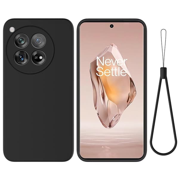 Matt flytende silikondeksel for OnePlus 12R / OnePlus Ace 3 - Svart Black