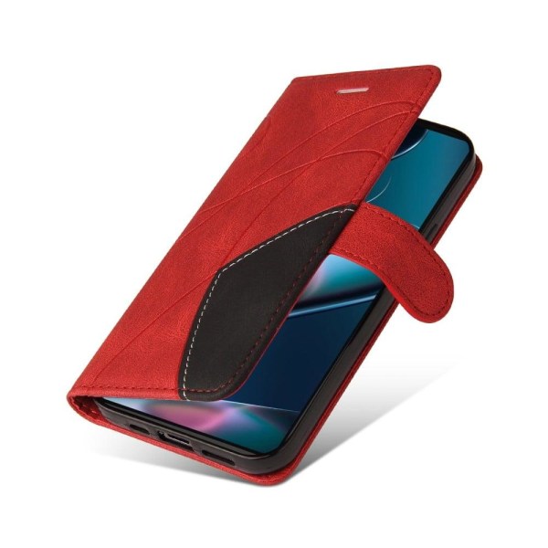 Tekstureret Læder Etui med Strop TilMotorola Edge X30 - Rød Red