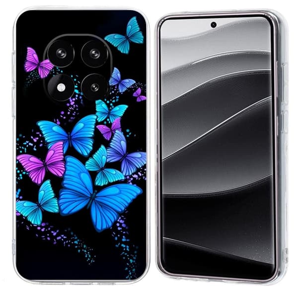 Vibe Xiaomi Redmi Note 14 Pro Plus 5G deksel - Fargerike Sommerfugler Blue