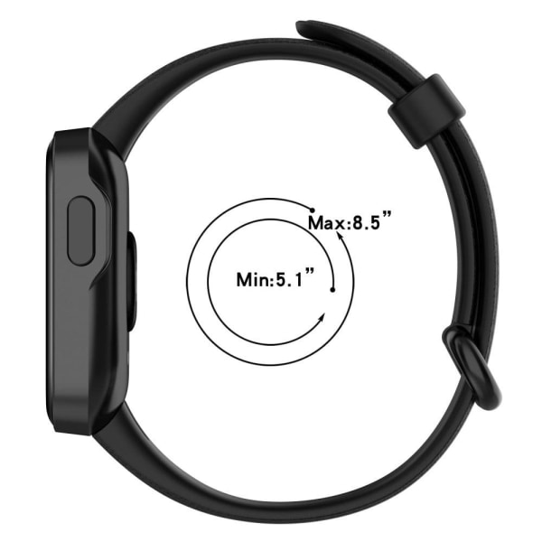 Xiaomi Redmi Watch silikoni litchi ranneke - Muste Sininen Blue