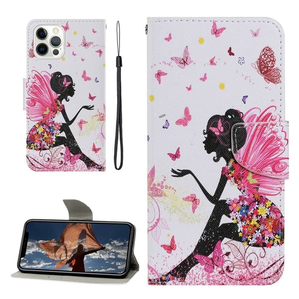 Wonderland iPhone 13 Pro Max flip etui - Fe-Sommerfugl Multicolor