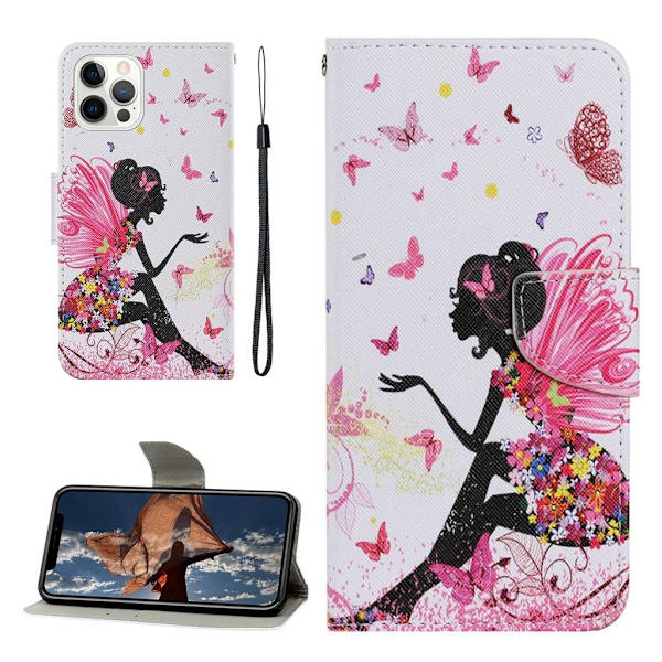 Wonderland iPhone 13 Pro Max Flippetui - Fe Sommerfugl Multicolor