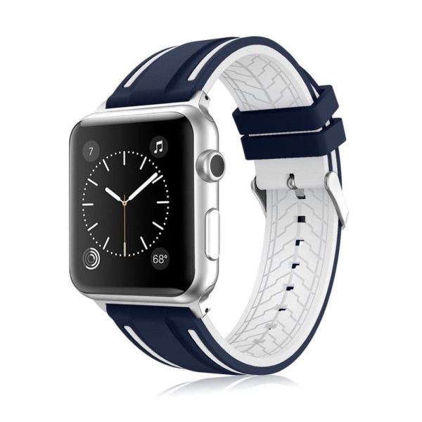 Apple Watch 38mm kontrast farve silikone urrem - blå / Hvid Multicolor