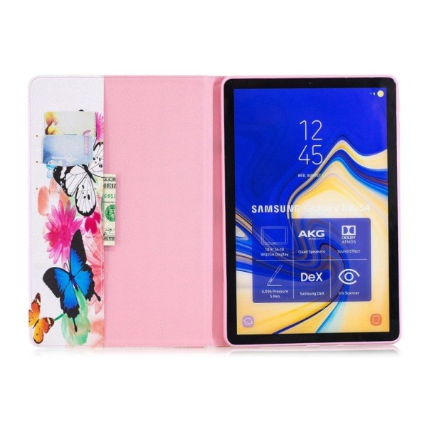 Samsung Galaxy Tab S4 beskyttelsesetui i kunstlæder med mønster - Livagtige sommerfugle Multicolor