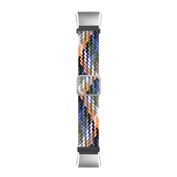 Flettet elastisk stofurrem til OPPO Watch Free - Denim Multicolor