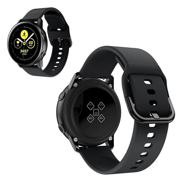 20mm universaali silikoninen kellonauha - Musta Black