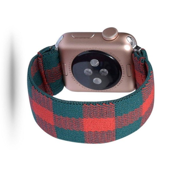 Apple Watch Series 5 / 4 40mm nailon kellonauha - Vihreä / Punainen Multicolor