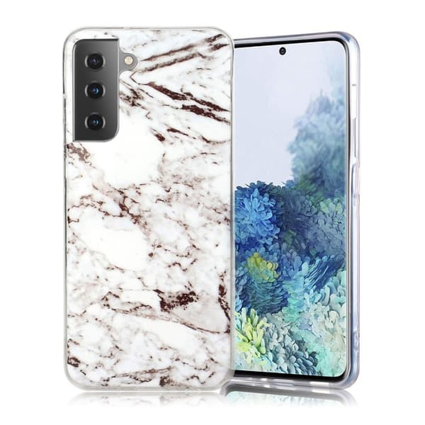 Marmormotiv Samsung Galaxy S21 Plus 5G skal - Vit / Svart Vit
