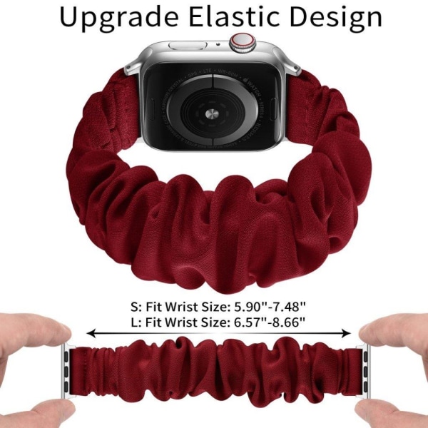 Apple Watch Series 6 / 5 44mm elastic hair band style watch stra Röd