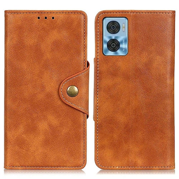 Alpha Motorola Moto E22i / E22 Flip Etui - Brun Brown