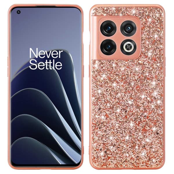 Glitter OnePlus 10 Pro Etui - Rose Gull Pink