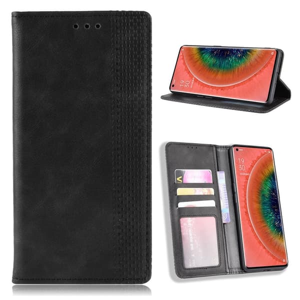Bofink Vintage Oppo Find X2 kotelot - Musta Black