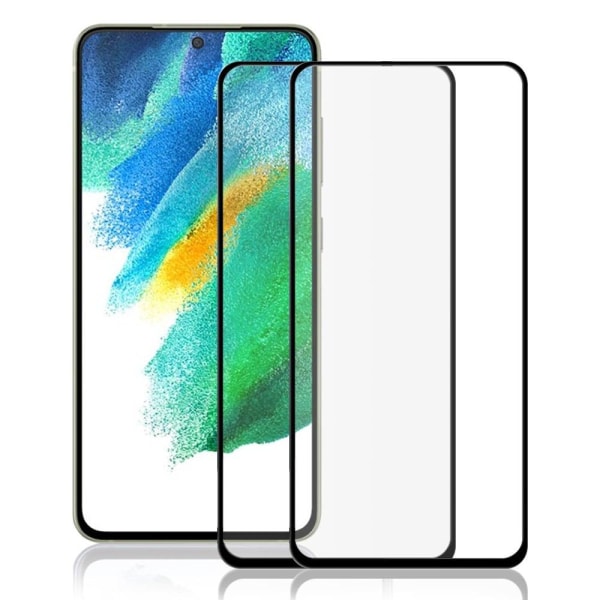 2 stk AMORUS ekstra stærk skærmbeskyttelse af glas til Samsung Galaxy S21 FE Transparent