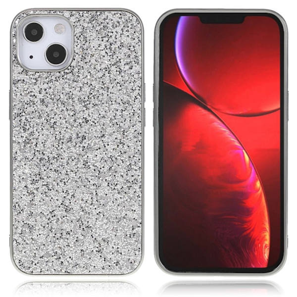 Glitter iPhone 13 Mini skal - Silver/Grå Silvergrå