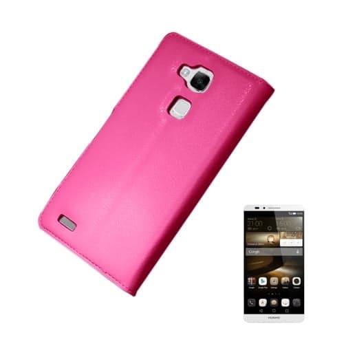 Kvist Huawei Ascend Mate7 Lær Flipp Etui - Varm Rosa Pink