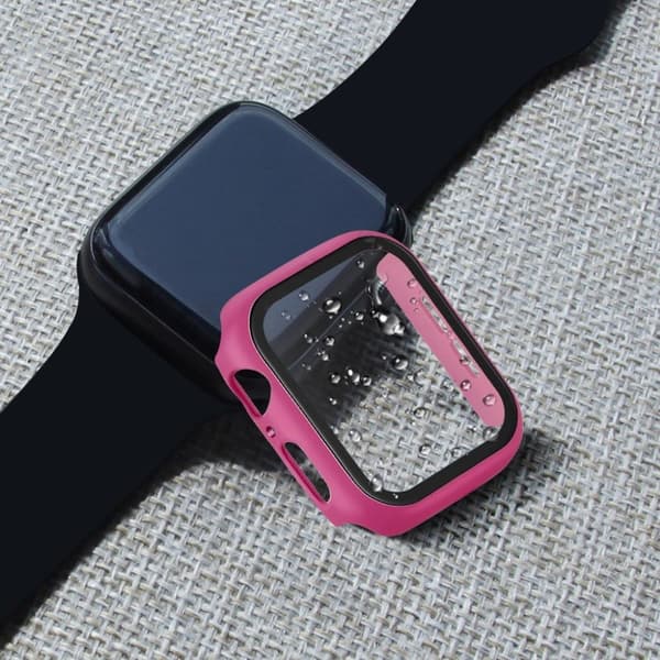 Apple Watch Series 5 44mm holdbar rubberized etui - Rødguld Pink