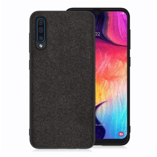 Samsung Galaxy A50 fodral med tygstruktur - Svart Svart