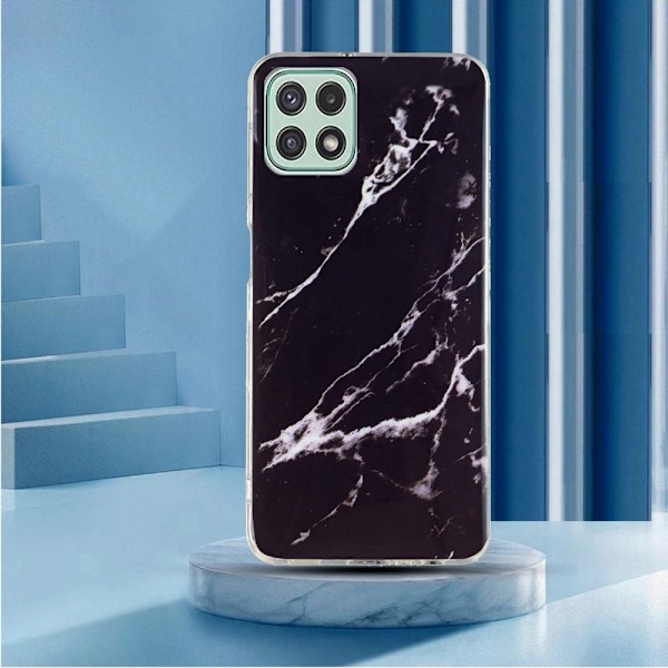 Marmormotiv Samsung Galaxy A22 5G skal - Svart Svart