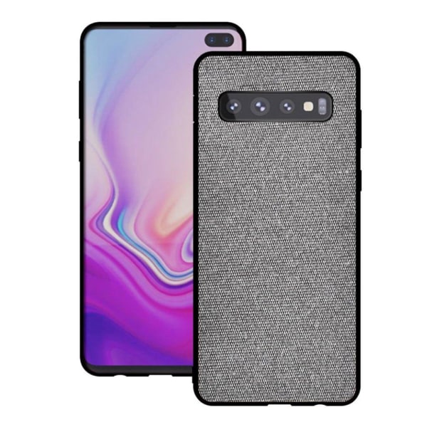 Samsung Galaxy S10 stof belagt etui - Lysegrå Silver grey