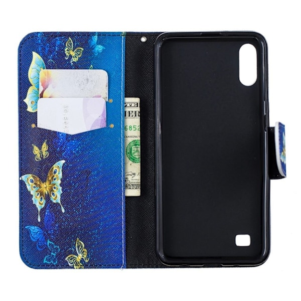 Wonderland Samsung Galaxy A10 etui - Blå Sommerfugle Blue