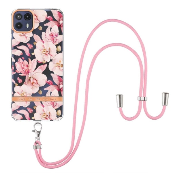 Slim and durable softcover with lanyard for Motorola Moto G50 5G Pink