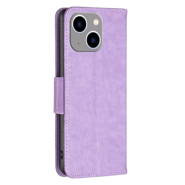 Butterfly iPhone 15 Plus Flippetui - Lilla Purple