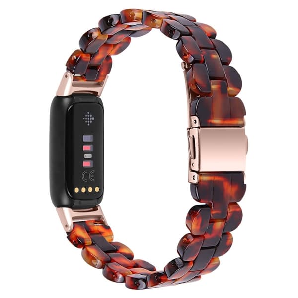 Fitbit Luxe klokkerem i harpiksstil - Tortoiseshell Color Brown
