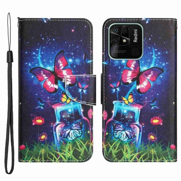 Wonderland Xiaomi Redmi 10C Flippetui - Bottle / Sommerfugl Multicolor