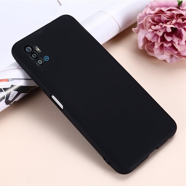 Matte Liquid silikone cover til ZTE Blade A71 - Sort Black