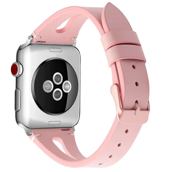 Apple Watch (41mm) Top Layer Koläder äkta Läder Klockarmband - R Rosa