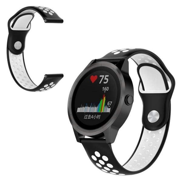 Garmin Forerunner 245 Music tofarvet silikoneurrem - Sort / Hvid Black