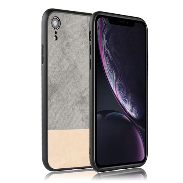iPhone Xr bi-color læderbelagt combo etui - Grå Silver grey
