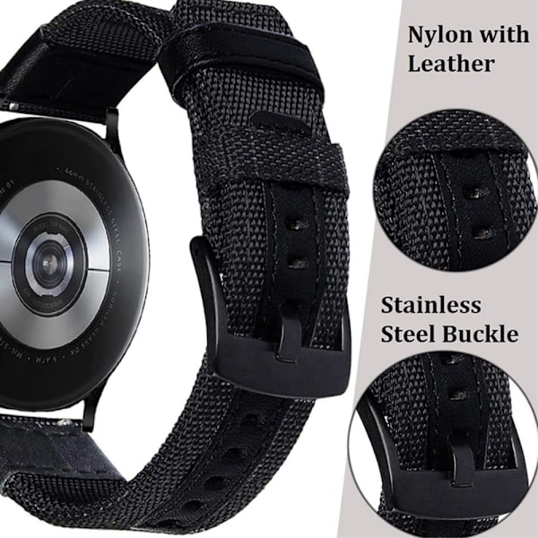 Amazfit T-Rex Pro / T-Rex / Ares klockarmband i nylon - Svart Svart