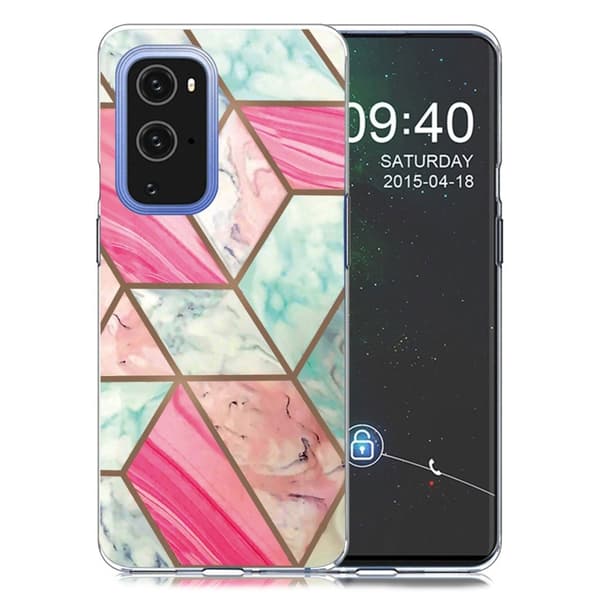 Marmormotiv OnePlus 9 Pro skal - Färgglad Marmorplatta multifärg