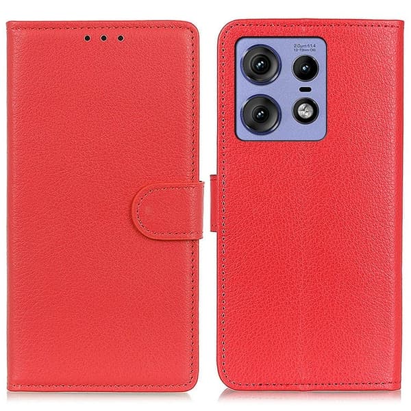 Klassisk Motorola Edge 50 Pro flip etui - Rød Red