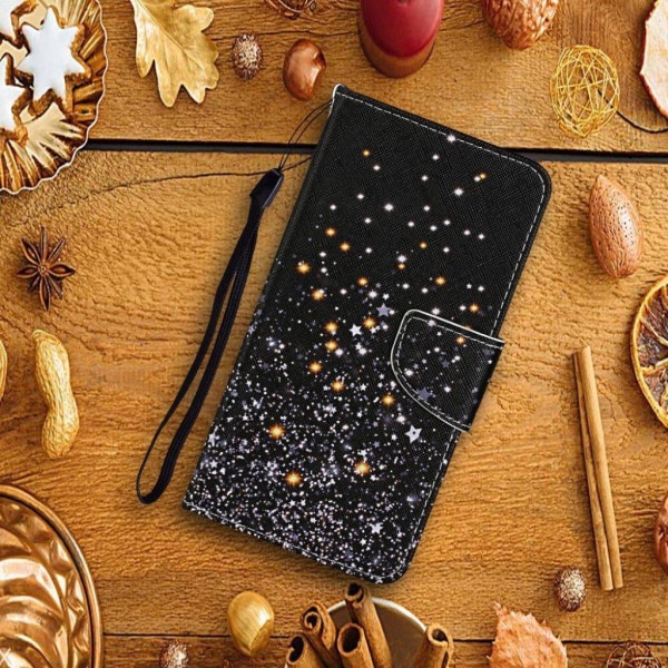 Wonderland Samsung Galaxy A22 5G Flip etui - Stjerner Black