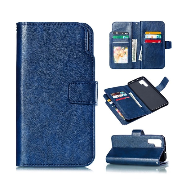 Crazy Horse Huawei P30 Pro læder flip etui - Blå Blue