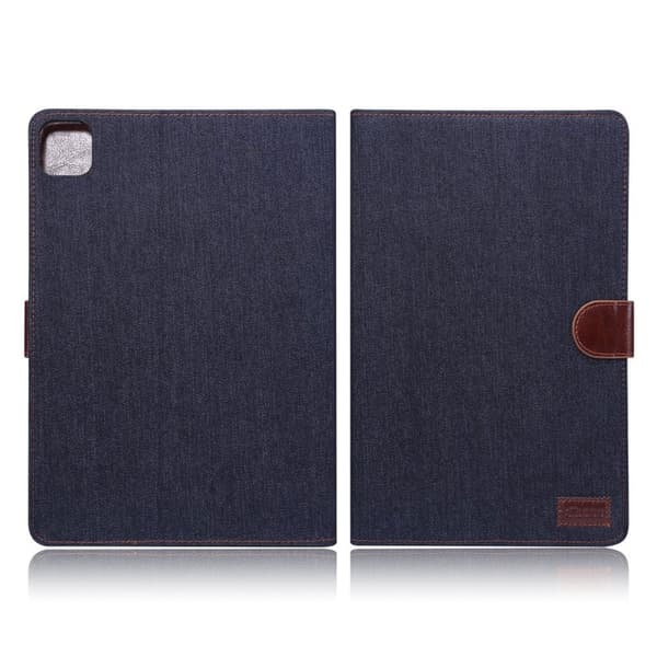 iPad Air (2020) jeans klæde læder flip etui - sort Black