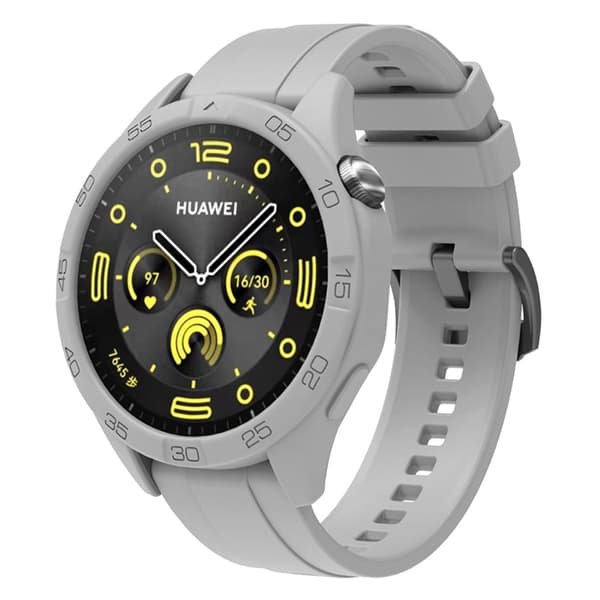Huawei Watch GT 4 46mm silikonerem med urkasse - Grå Silver grey