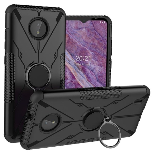 Kickstand-cover med magnetplade til Nokia C10 / C20 - Sort Black