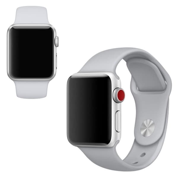 Apple Watch Series 5 40mm single farve silikone Urrem - Lysegrå Silver grey