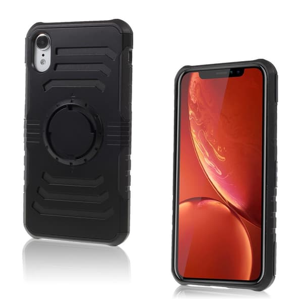 iPhone 9 beskyttende cover af hybridmateriale - Sort Black