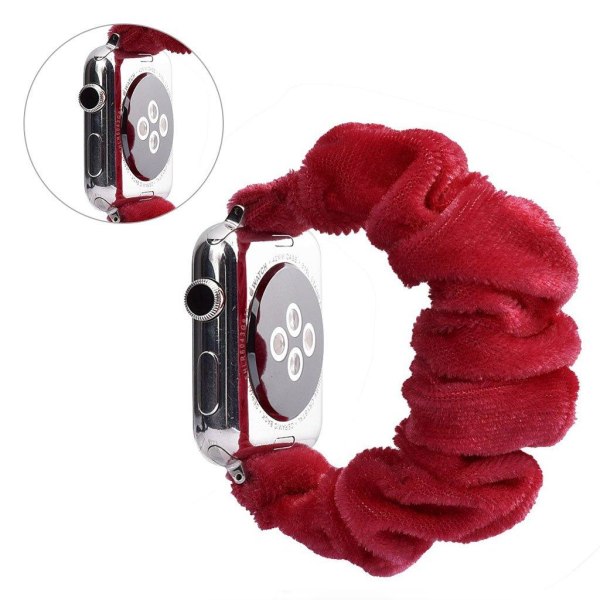 Apple Watch Series 5 44mm mönster trasa klockarmband - röd Röd
