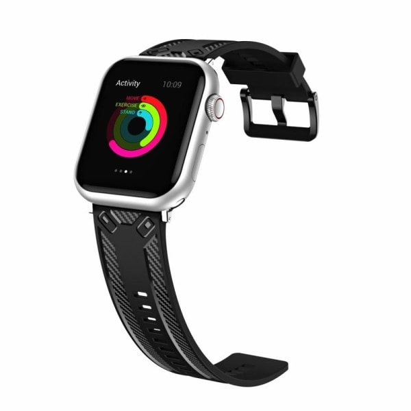 Apple Watch (41mm) hiilikuituinen silikonikellon hihna - Musta Black